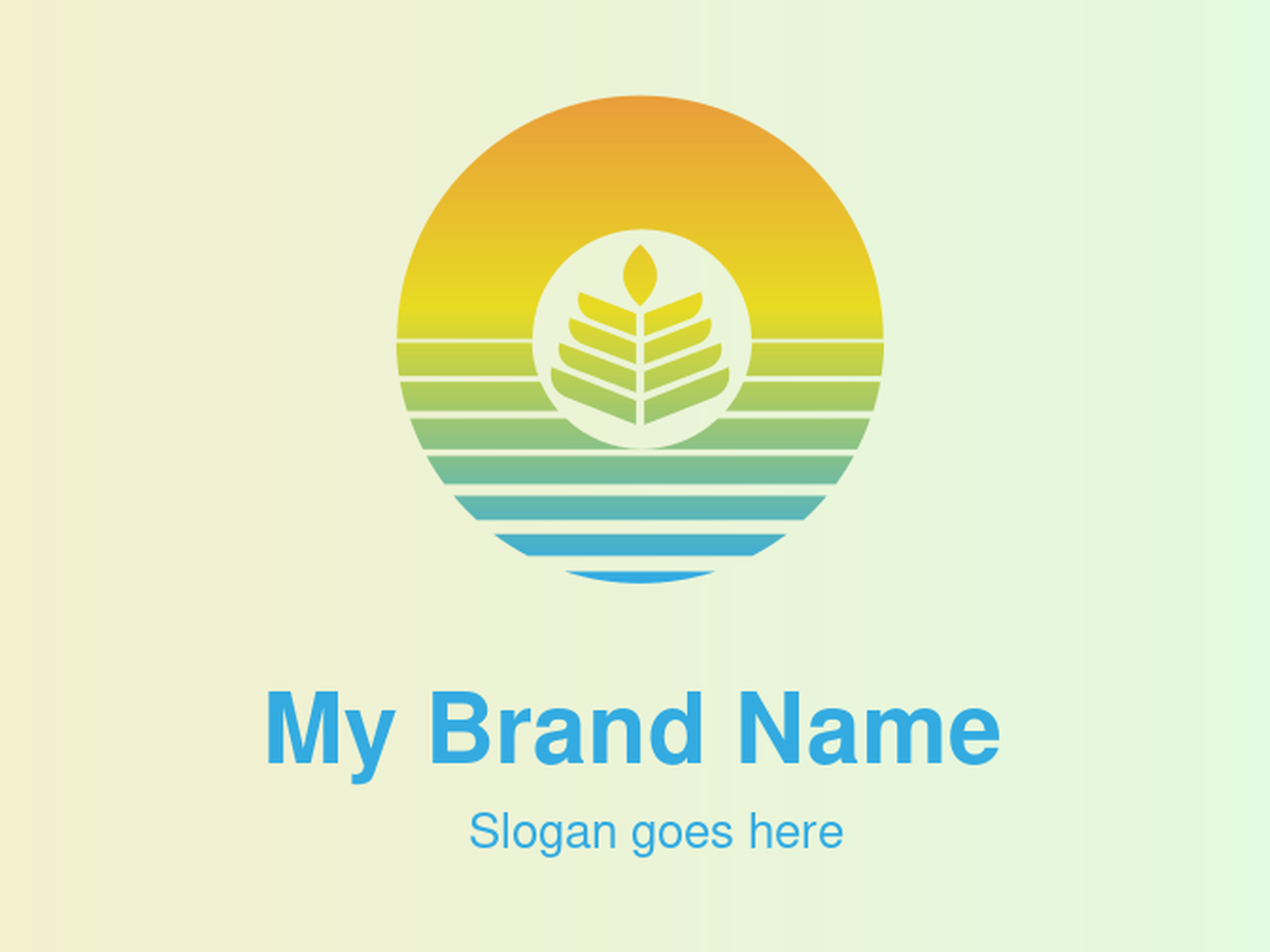 A Vibrant Plant and Sunset Logo Design